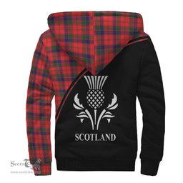 Scottish Robertson Modern Tartan Sherpa Hoodie with Family Crest Curve Style Tartan Fleece Hoodie Scottish Plaid Tartan Plaid - ScotsTee - scotstee.com