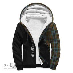Scottish MacTavish Hunting Tartan Sherpa Hoodie with Family Crest Curve Style Tartan Fleece Hoodie Scottish Plaid Tartan Plaid - ScotsTee - scotstee.com