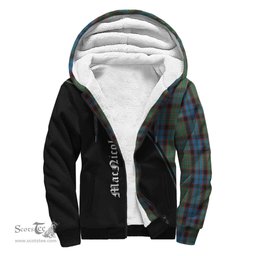 Scottish MacNicol Hunting Tartan Sherpa Hoodie with Family Crest Curve Style Tartan Fleece Hoodie Scottish Plaid Tartan Plaid - ScotsTee - scotstee.com