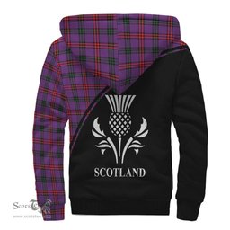 Scottish Montgomery Modern Tartan Sherpa Hoodie with Family Crest Curve Style Tartan Fleece Hoodie Scottish Plaid Tartan Plaid - ScotsTee - scotstee.com