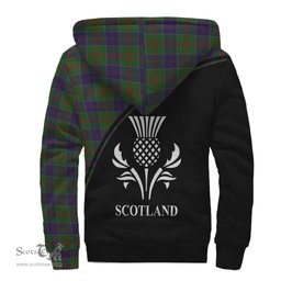 Scottish Stewart of Appin Hunting Tartan Sherpa Hoodie with Family Crest Curve Style Tartan Fleece Hoodie Scottish Plaid Tartan Plaid - ScotsTee - scotstee.com