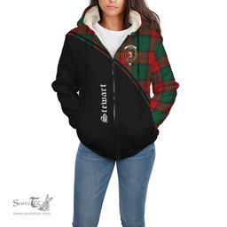 Scottish Stewart Atholl Modern Tartan Sherpa Hoodie with Family Crest Curve Style Tartan Fleece Hoodie Scottish Plaid Tartan Plaid - ScotsTee - scotstee.com