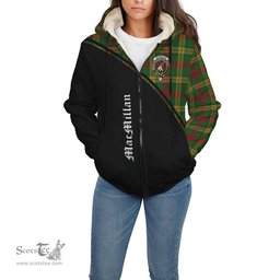Scottish MacMillan Society of Glasgow Tartan Sherpa Hoodie with Family Crest Curve Style Tartan Fleece Hoodie Scottish Plaid Tartan Plaid - ScotsTee - scotstee.com