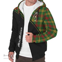 Scottish MacMillan Society of Glasgow Tartan Sherpa Hoodie with Family Crest Curve Style Tartan Fleece Hoodie Scottish Plaid Tartan Plaid - ScotsTee - scotstee.com