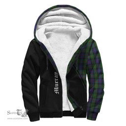 Scottish Murray of Atholl Tartan Sherpa Hoodie with Family Crest Curve Style Tartan Fleece Hoodie Scottish Plaid Tartan Plaid - ScotsTee - scotstee.com