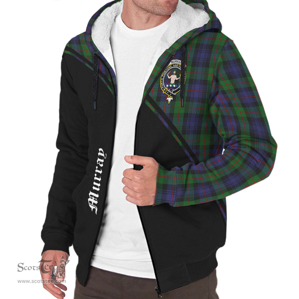 Scottish Murray of Atholl Tartan Sherpa Hoodie with Family Crest Curve Style Tartan Fleece Hoodie Scottish Plaid Tartan Plaid - ScotsTee - scotstee.com