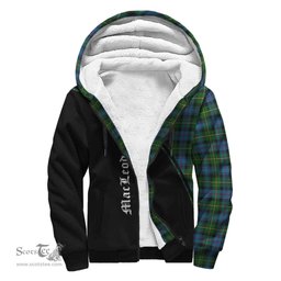 Scottish MacLeod of Skye Tartan Sherpa Hoodie with Family Crest Curve Style Tartan Fleece Hoodie Scottish Plaid Tartan Plaid - ScotsTee - scotstee.com