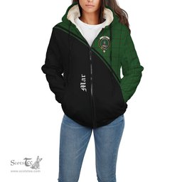 Scottish Mar Tribe Tartan Sherpa Hoodie with Family Crest Curve Style Tartan Fleece Hoodie Scottish Plaid Tartan Plaid - ScotsTee - scotstee.com