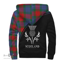 Scottish Mar Tartan Sherpa Hoodie with Family Crest Curve Style Tartan Fleece Hoodie Scottish Plaid Tartan Plaid - ScotsTee - scotstee.com