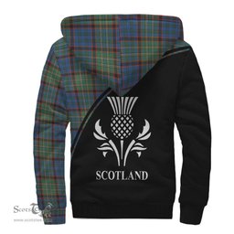 Scottish Nicolson Hunting Ancient Tartan Sherpa Hoodie with Family Crest Curve Style Tartan Fleece Hoodie Scottish Plaid Tartan Plaid - ScotsTee - scotstee.com