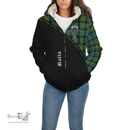 Scottish Rollo Ancient Tartan Sherpa Hoodie with Family Crest Curve Style Tartan Fleece Hoodie Scottish Plaid Tartan Plaid - ScotsTee - scotstee.com