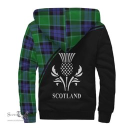 Scottish Monteith Tartan Sherpa Hoodie with Family Crest Curve Style Tartan Fleece Hoodie Scottish Plaid Tartan Plaid - ScotsTee - scotstee.com