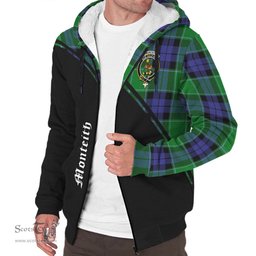 Scottish Monteith Tartan Sherpa Hoodie with Family Crest Curve Style Tartan Fleece Hoodie Scottish Plaid Tartan Plaid - ScotsTee - scotstee.com