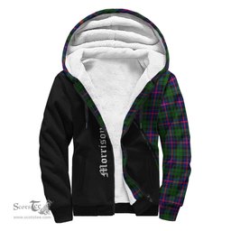Scottish Morrison Modern Tartan Sherpa Hoodie with Family Crest Curve Style Tartan Fleece Hoodie Scottish Plaid Tartan Plaid - ScotsTee - scotstee.com