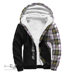 Scottish MacPherson Dress Modern Tartan Sherpa Hoodie with Family Crest Curve Style Tartan Fleece Hoodie Scottish Plaid Tartan Plaid - ScotsTee - scotstee.com