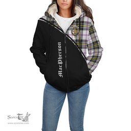 Scottish MacPherson Dress Modern Tartan Sherpa Hoodie with Family Crest Curve Style Tartan Fleece Hoodie Scottish Plaid Tartan Plaid - ScotsTee - scotstee.com