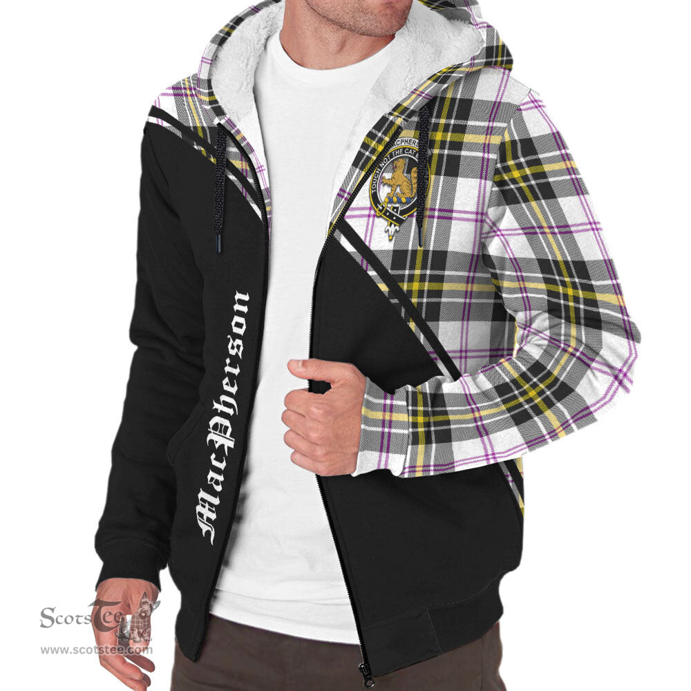 Scottish MacPherson Dress Modern Tartan Sherpa Hoodie with Family Crest Curve Style Tartan Fleece Hoodie Scottish Plaid Tartan Plaid - ScotsTee - scotstee.com