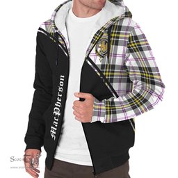 Scottish MacPherson Dress Modern Tartan Sherpa Hoodie with Family Crest Curve Style Tartan Fleece Hoodie Scottish Plaid Tartan Plaid - ScotsTee - scotstee.com
