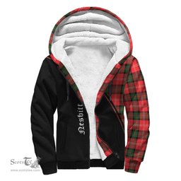 Scottish Nesbitt Modern Tartan Sherpa Hoodie with Family Crest Curve Style Tartan Fleece Hoodie Scottish Plaid Tartan Plaid - ScotsTee - scotstee.com