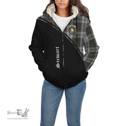 Scottish Stewart of Appin Dress Tartan Sherpa Hoodie with Family Crest Curve Style Tartan Fleece Hoodie Scottish Plaid Tartan Plaid - ScotsTee - scotstee.com