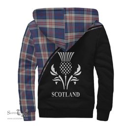 Scottish Stewart of Appin Hunting Dress Tartan Sherpa Hoodie with Family Crest Curve Style Tartan Fleece Hoodie Scottish Plaid Tartan Plaid - ScotsTee - scotstee.com
