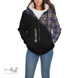 Scottish Stewart of Appin Hunting Dress Tartan Sherpa Hoodie with Family Crest Curve Style Tartan Fleece Hoodie Scottish Plaid Tartan Plaid - ScotsTee - scotstee.com