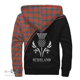Scottish Sinclair Ancient Tartan Sherpa Hoodie with Family Crest Curve Style Tartan Fleece Hoodie Scottish Plaid Tartan Plaid - ScotsTee - scotstee.com