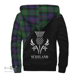 Scottish Rose Hunting Tartan Sherpa Hoodie with Family Crest Curve Style Tartan Fleece Hoodie Scottish Plaid Tartan Plaid - ScotsTee - scotstee.com