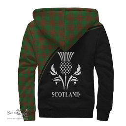 Scottish Menzies Tartan Sherpa Hoodie with Family Crest Curve Style Tartan Fleece Hoodie Scottish Plaid Tartan Plaid - ScotsTee - scotstee.com