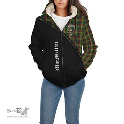 Scottish MacMillan Ancient Tartan Sherpa Hoodie with Family Crest Curve Style Tartan Fleece Hoodie Scottish Plaid Tartan Plaid - ScotsTee - scotstee.com