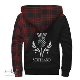 Scottish Menzies Hunting Tartan Sherpa Hoodie with Family Crest Curve Style Tartan Fleece Hoodie Scottish Plaid Tartan Plaid - ScotsTee - scotstee.com
