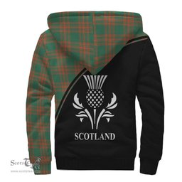 Scottish Menzies Green Ancient Tartan Sherpa Hoodie with Family Crest Curve Style Tartan Fleece Hoodie Scottish Plaid Tartan Plaid - ScotsTee - scotstee.com