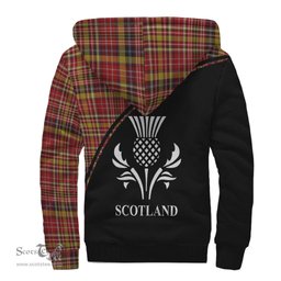 Scottish Ogilvie (Ogilvy) of Strathallan Tartan Sherpa Hoodie with Family Crest Curve Style Tartan Fleece Hoodie Scottish Plaid Tartan Plaid - ScotsTee - scotstee.com