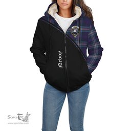 Scottish Nevoy Tartan Sherpa Hoodie with Family Crest Curve Style Tartan Fleece Hoodie Scottish Plaid Tartan Plaid - ScotsTee - scotstee.com