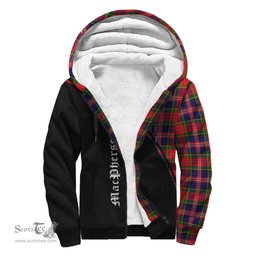 Scottish MacPherson Modern Tartan Sherpa Hoodie with Family Crest Curve Style Tartan Fleece Hoodie Scottish Plaid Tartan Plaid - ScotsTee - scotstee.com