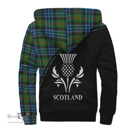 Scottish Newlands of Lauriston Tartan Sherpa Hoodie with Family Crest Curve Style Tartan Fleece Hoodie Scottish Plaid Tartan Plaid - ScotsTee - scotstee.com