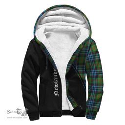 Scottish Newlands of Lauriston Tartan Sherpa Hoodie with Family Crest Curve Style Tartan Fleece Hoodie Scottish Plaid Tartan Plaid - ScotsTee - scotstee.com