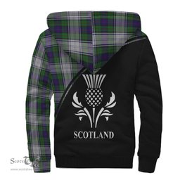 Scottish Murray of Atholl Dress Tartan Sherpa Hoodie with Family Crest Curve Style Tartan Fleece Hoodie Scottish Plaid Tartan Plaid - ScotsTee - scotstee.com