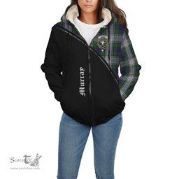 Scottish Murray of Atholl Dress Tartan Sherpa Hoodie with Family Crest Curve Style Tartan Fleece Hoodie Scottish Plaid Tartan Plaid - ScotsTee - scotstee.com