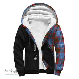 Scottish Spalding Tartan Sherpa Hoodie with Family Crest Curve Style Tartan Fleece Hoodie Scottish Plaid Tartan Plaid - ScotsTee - scotstee.com
