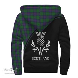 Scottish Shaw Tartan Sherpa Hoodie with Family Crest Curve Style Tartan Fleece Hoodie Scottish Plaid Tartan Plaid - ScotsTee - scotstee.com