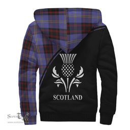 Scottish Rutherford Tartan Sherpa Hoodie with Family Crest Curve Style Tartan Fleece Hoodie Scottish Plaid Tartan Plaid - ScotsTee - scotstee.com