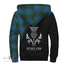 Scottish Murray of Elibank Tartan Sherpa Hoodie with Family Crest Curve Style Tartan Fleece Hoodie Scottish Plaid Tartan Plaid - ScotsTee - scotstee.com