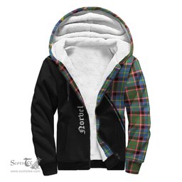 Scottish Norvel Tartan Sherpa Hoodie with Family Crest Curve Style Tartan Fleece Hoodie Scottish Plaid Tartan Plaid - ScotsTee - scotstee.com