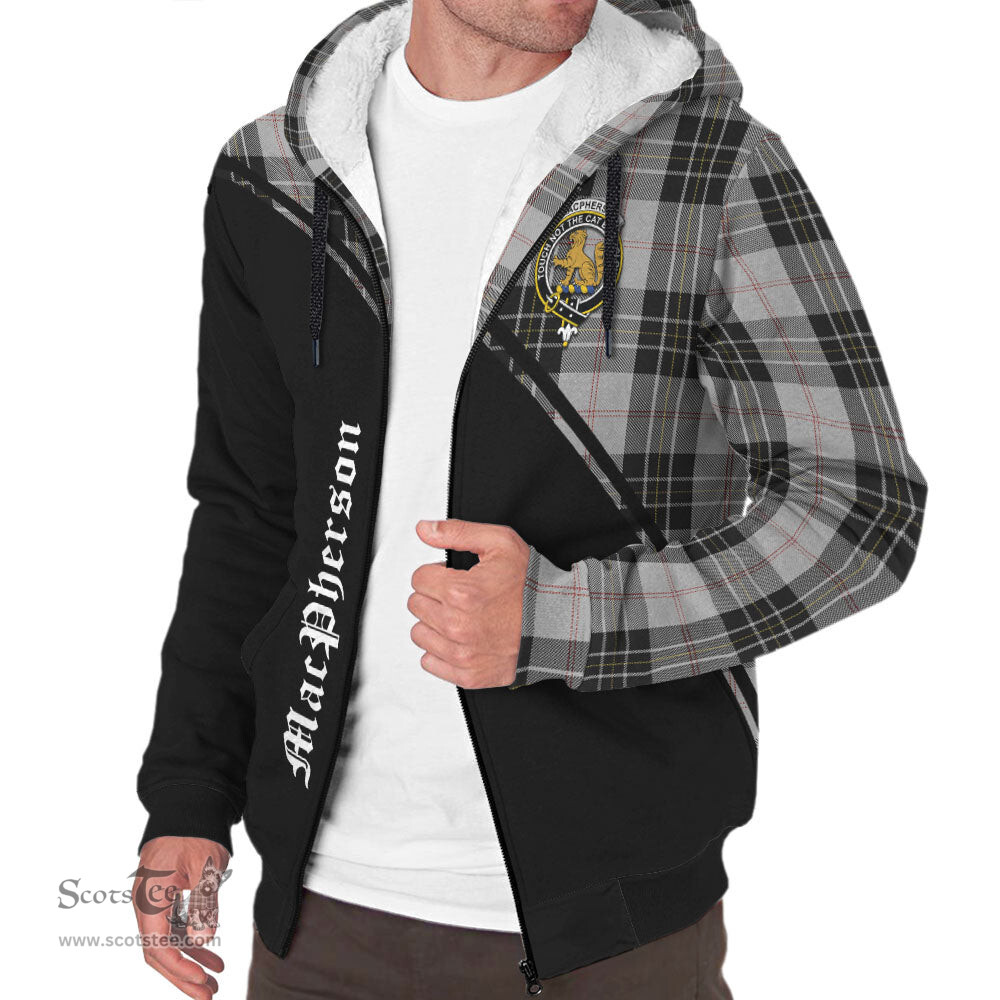 Scottish MacPherson Dress Tartan Sherpa Hoodie with Family Crest Curve Style Tartan Fleece Hoodie Scottish Plaid Tartan Plaid - ScotsTee - scotstee.com