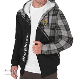 Scottish MacPherson Dress Tartan Sherpa Hoodie with Family Crest Curve Style Tartan Fleece Hoodie Scottish Plaid Tartan Plaid - ScotsTee - scotstee.com