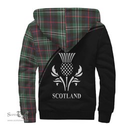 Scottish Rollo Hunting Tartan Sherpa Hoodie with Family Crest Curve Style Tartan Fleece Hoodie Scottish Plaid Tartan Plaid - ScotsTee - scotstee.com