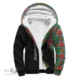 Scottish Muirhead Tartan Sherpa Hoodie with Family Crest Curve Style Tartan Fleece Hoodie Scottish Plaid Tartan Plaid - ScotsTee - scotstee.com