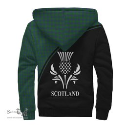 Scottish Montgomery Tartan Sherpa Hoodie with Family Crest Curve Style Tartan Fleece Hoodie Scottish Plaid Tartan Plaid - ScotsTee - scotstee.com