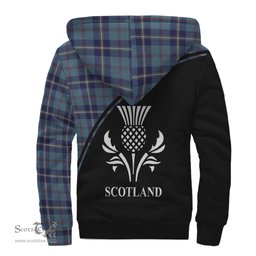 Scottish MacRaes of America Tartan Sherpa Hoodie with Family Crest Curve Style Tartan Fleece Hoodie Scottish Plaid Tartan Plaid - ScotsTee - scotstee.com